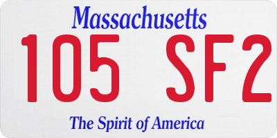 MA license plate 105SF2
