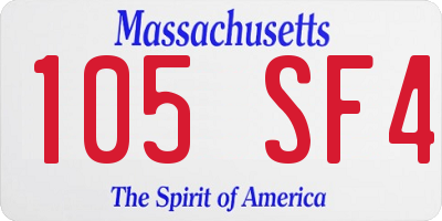 MA license plate 105SF4
