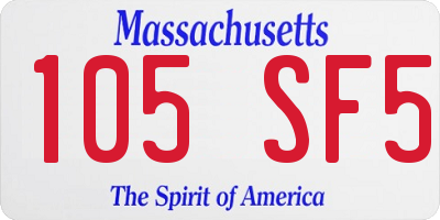 MA license plate 105SF5