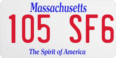 MA license plate 105SF6