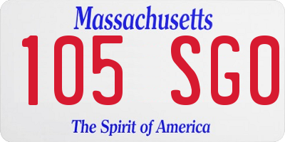 MA license plate 105SG0