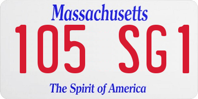 MA license plate 105SG1