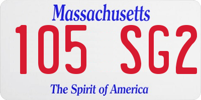 MA license plate 105SG2