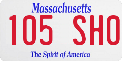 MA license plate 105SH0