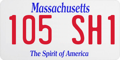MA license plate 105SH1