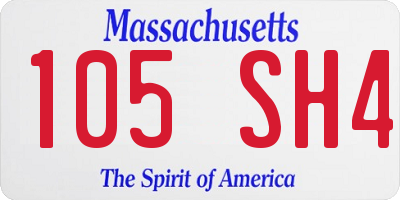 MA license plate 105SH4