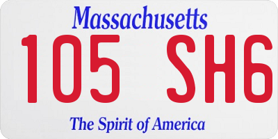 MA license plate 105SH6