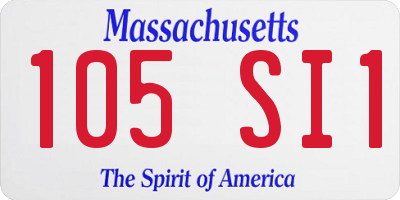 MA license plate 105SI1