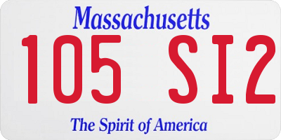 MA license plate 105SI2