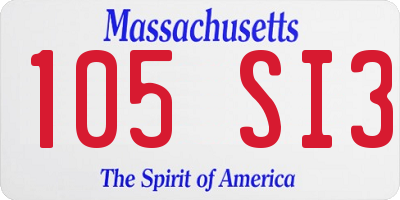 MA license plate 105SI3