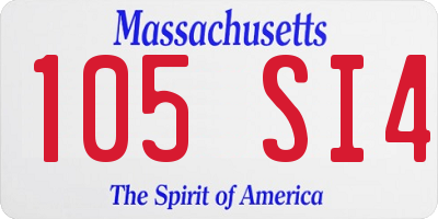 MA license plate 105SI4