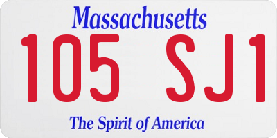 MA license plate 105SJ1