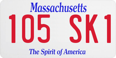 MA license plate 105SK1