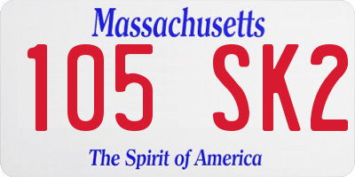 MA license plate 105SK2