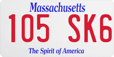 MA license plate 105SK6