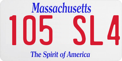 MA license plate 105SL4