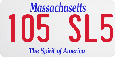 MA license plate 105SL5