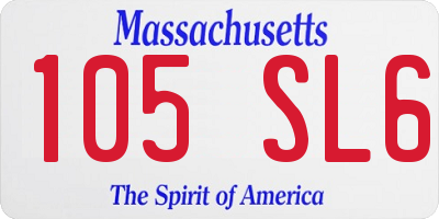 MA license plate 105SL6