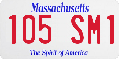 MA license plate 105SM1