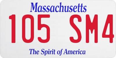MA license plate 105SM4
