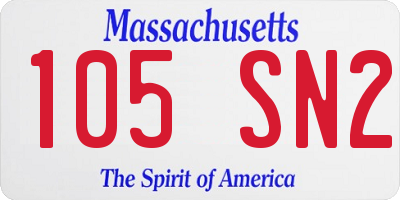 MA license plate 105SN2