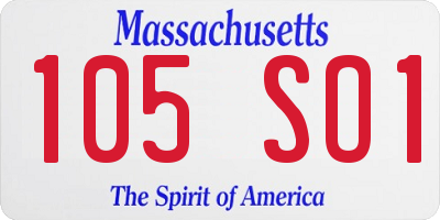 MA license plate 105SO1