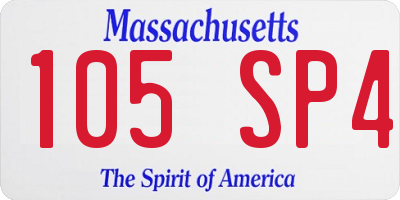 MA license plate 105SP4
