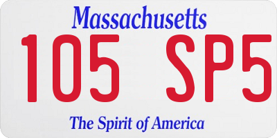 MA license plate 105SP5