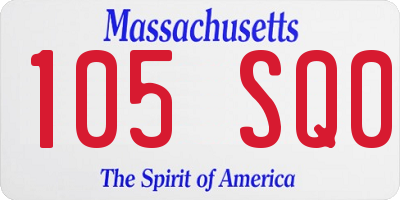 MA license plate 105SQ0