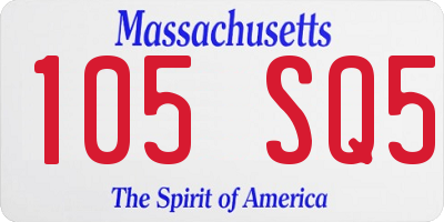 MA license plate 105SQ5