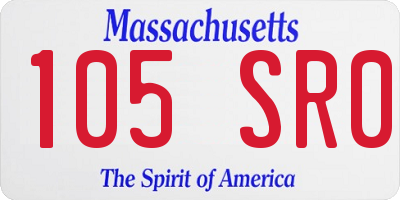 MA license plate 105SR0