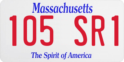 MA license plate 105SR1
