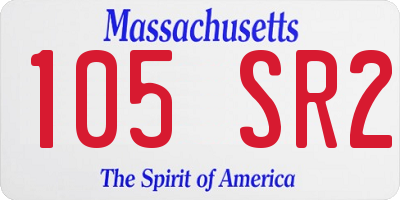 MA license plate 105SR2
