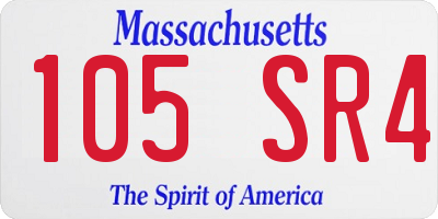 MA license plate 105SR4