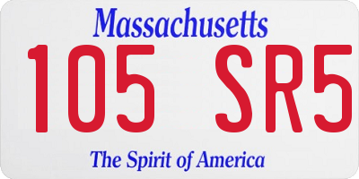 MA license plate 105SR5
