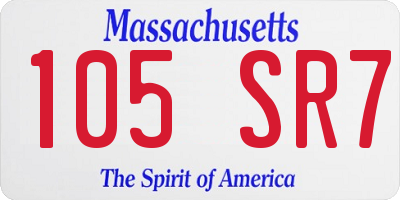 MA license plate 105SR7