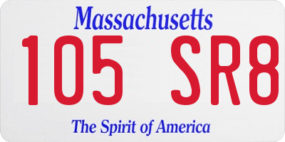 MA license plate 105SR8