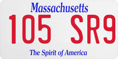 MA license plate 105SR9