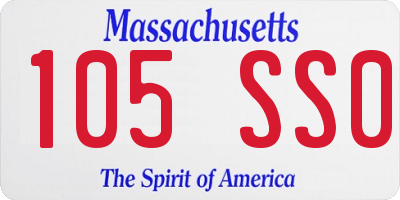 MA license plate 105SS0