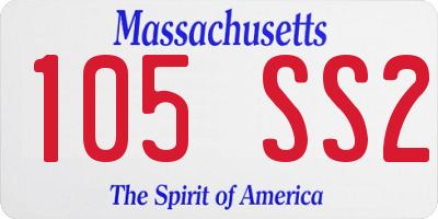 MA license plate 105SS2