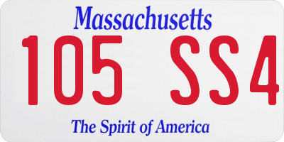 MA license plate 105SS4