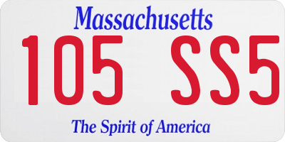 MA license plate 105SS5