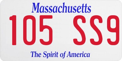 MA license plate 105SS9