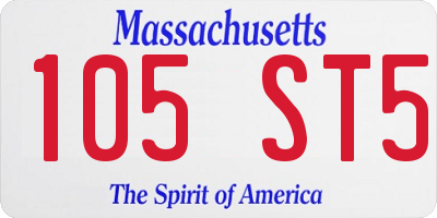 MA license plate 105ST5