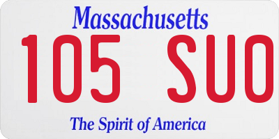 MA license plate 105SU0