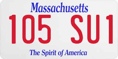 MA license plate 105SU1
