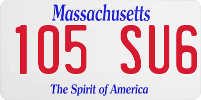 MA license plate 105SU6