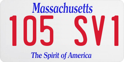 MA license plate 105SV1