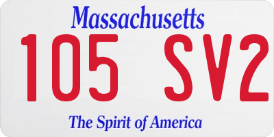 MA license plate 105SV2