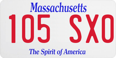 MA license plate 105SX0